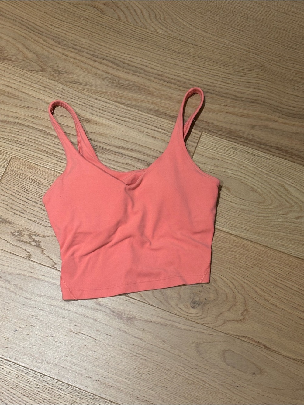 lululemon athletica coral pink cropped tank top